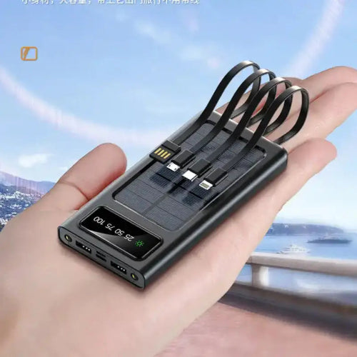 Portable 20000mAh solar charger with rugged waterproof design