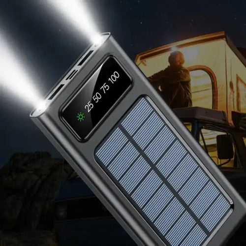 Solar-powered external battery pack 20000mAh for smartphones and tablets
