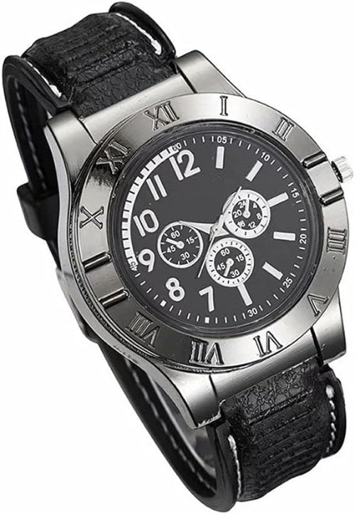 USB rechargeable lighter watch – rugged design for men