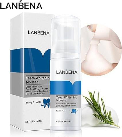 Daily oral care routine with teeth whitening mousse