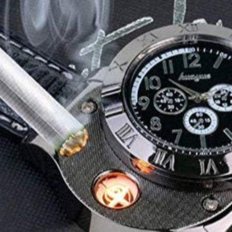 Multifunctional military watch for men with hidden lighter
