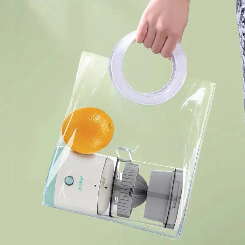 Compact electric fruit juicer with pulp-free output