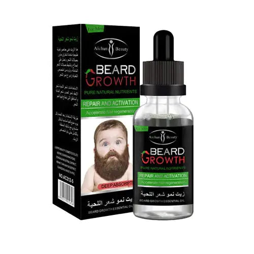 Natural men beard oil in premium packaging box