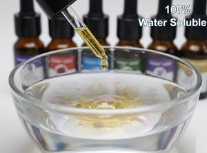 Water-soluble essential oil dropper in bowl