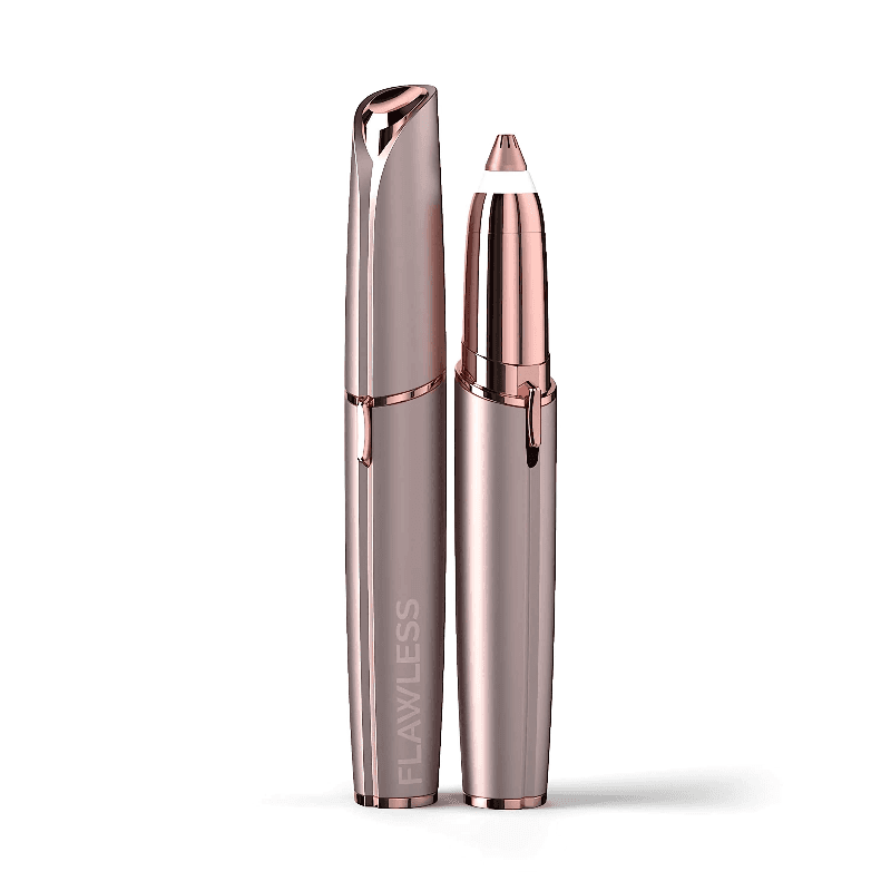 Flawless Brows Hair Remover in a beauty bag for travel use