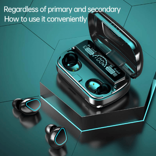 M30 Bluetooth earphones with compact case and touch controls