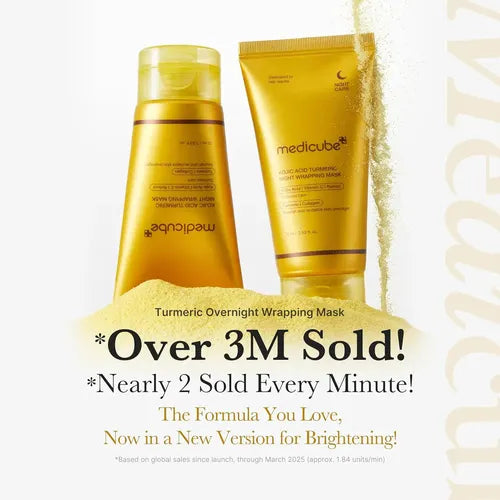 Kojic Acid Turmeric Night Wrapping Mask - Brighten Skin Overnight with Mediheal's bestselling formula, featuring over 3 million units sold globally.