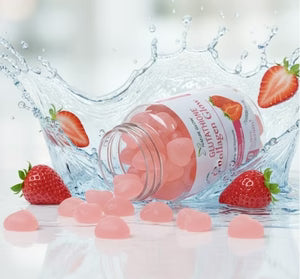 Nature Glow Collagen Gummies with strawberries