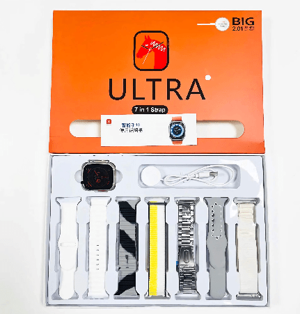 7 in 1 Ultra Smart Watch-Fitness Tracker, Bluetooth Calling, Health Monitor