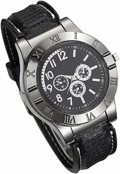 USB rechargeable lighter watch – rugged design for men