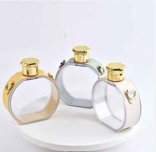 Elegant water bottle designed like a luxury perfume bottle