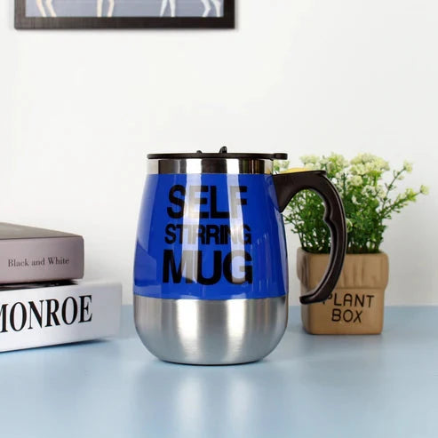 USB rechargeable coffee mug that stirs drinks automatically
