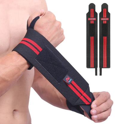Athlete wearing boxing wrist support bandages during high-intensity training session.