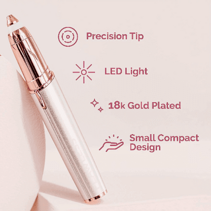 Close-up of Flawless Brows Hair Remover with precision tip
