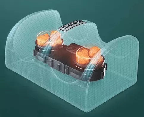 Electric Foot Massager with Heat featuring dual rotating nodes and infrared heat for pain relief and improved circulation. Ideal for home health care use.