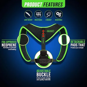 Magnetic posture corrector for back and shoulder support