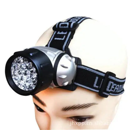 Rechargeable Fishing Camping Equipment Glare Miner's Lamp adjustable straps and bright LED illumination.