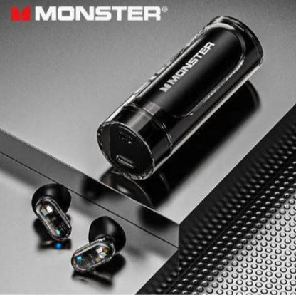 XKT13 wireless earbuds in black with LED battery indicator