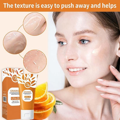 this orange gel mask  help glow and showing woman face as a glass skin