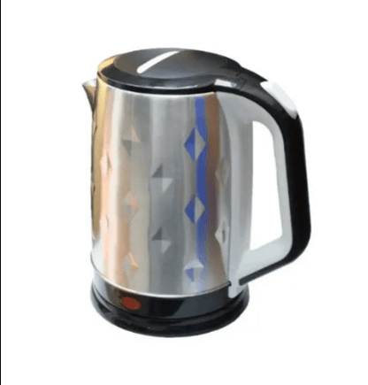 Electric kettle with a metallic steel desig