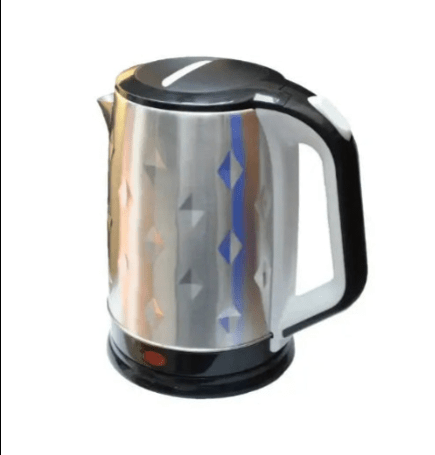 Electric kettle with a metallic steel desig